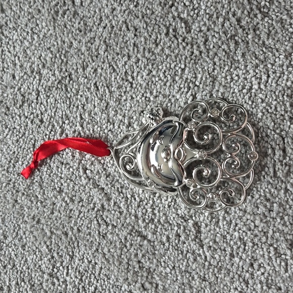 Lenox Other - Lenox China Silver Tone Santa Claus Face  Jeweled Christmas Tree Ornament